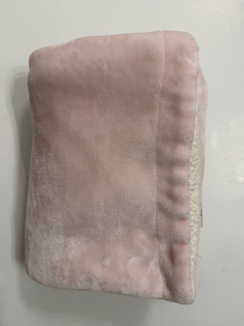 Mon Lapin Pink Blush White Sherpa Plush Baby Blanket Lovey Kids Security Soft
